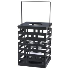 Metalllaterne mit Glas, 3erSet, 15x15x20/23x23x30/30x30x40cm,