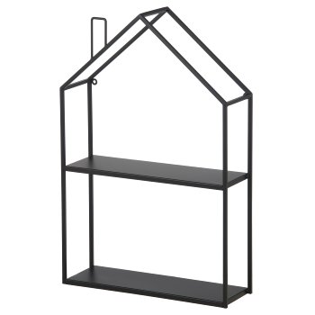 Metallregal Haus, 40x12x60cm, schwarz