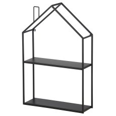 Metallregal Haus, 40x12x60cm, schwarz