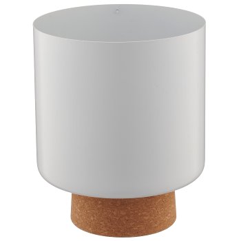 Metal planter on cork base, set of 3, 14x14x17/18x18x19/20x20x22cm,