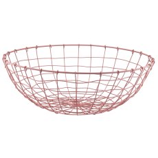Metalldraht Schale, rund, 2er Set, 33x33x11/40x40x13cm, rosa