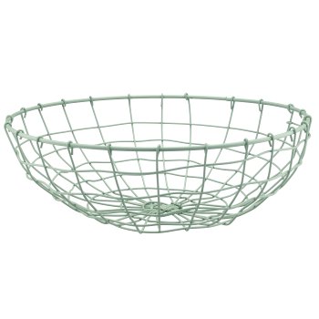 Metalldraht Schale, rund, 2er Set, 33x33x11/40x40x13cm, grün