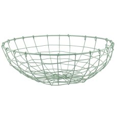 Metalldraht Schale, rund, 2er Set, 33x33x11/40x40x13cm, grün