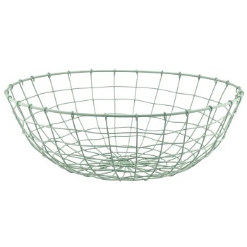 Metalldraht Schale, rund, 2er Set, 33x33x11/40x40x13cm, grün
