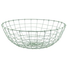 Metalldraht Schale, rund, 2er Set, 33x33x11/40x40x13cm, grün