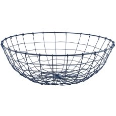Metalldraht Schale, rund, 2er Set, 33x33x11/40x40x13cm, blau