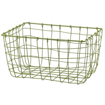 Metall Drahtkorb, rechteckig, 2er Set, 30x20x16/36x25x18cm, khaki