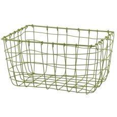 Metall Drahtkorb, rechteckig, 2er Set, 30x20x16/36x25x18cm, khaki