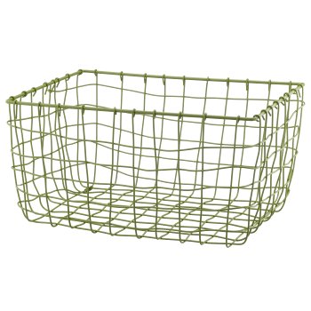 Metall Drahtkorb, rechteckig, 2er Set, 30x20x16/36x25x18cm, khaki