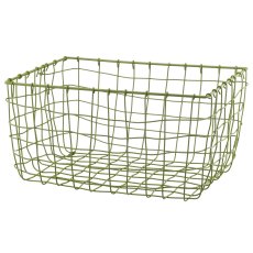 Metall Drahtkorb, rechteckig, 2er Set, 30x20x16/36x25x18cm, khaki