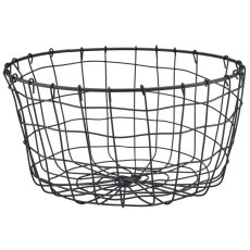 Metall Drahtkorb, rund, 2er Set, 30x30x16/35x35x18cm, schwarz