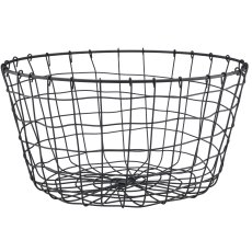Metall Drahtkorb, rund, 2er Set, 30x30x16/35x35x18cm, schwarz