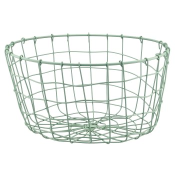 Metall Drahtkorb, rund, 2er Set, 30x30x16/35x35x18cm, grün
