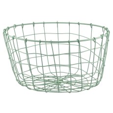 Metall Drahtkorb, rund, 2er Set, 30x30x16/35x35x18cm, grün