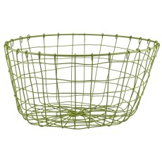 Metall Drahtkorb, rund, 2er Set, 30x30x16/35x35x18cm, khaki