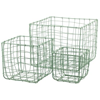 Metall Drahtkorb, quadratisch, 3er Set, 15x15x15/20x20x20/31x31x30cm,