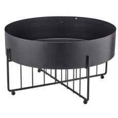 Metal frame with planter, round, 30x30x16cm, black, Lepuro