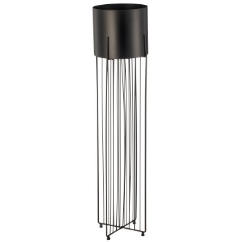 Metallgestell mit Pflanzgefäß, rund, KD packing, 23x20x100cm, schwarz, Lepuro