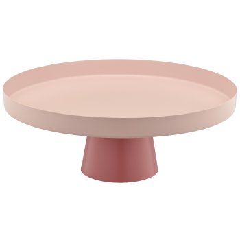 Metall Schale DIPPED auf Fuß, rund, 30x30x13cm, rosa, Lepuro