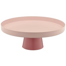 Metall Schale DIPPED auf Fuß, rund, 30x30x13cm, rosa, Lepuro