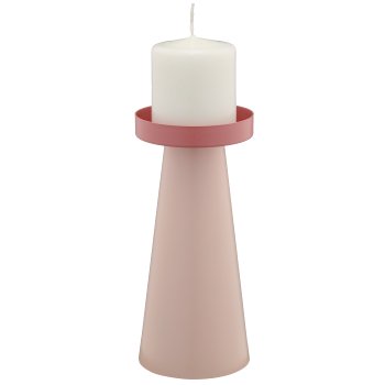 Metal candle holder DIPPED, 8x8x18cm, pale pink, Lepuro