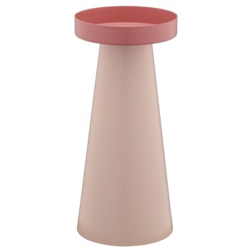 Metal candle holder DIPPED, 8x8x18cm, pale pink, Lepuro