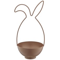 Metallgestell Hase mit Schale, 17x17x36cm, mandel