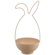 Metallgestell Hase mit Schale, 21x20x44cm, beige