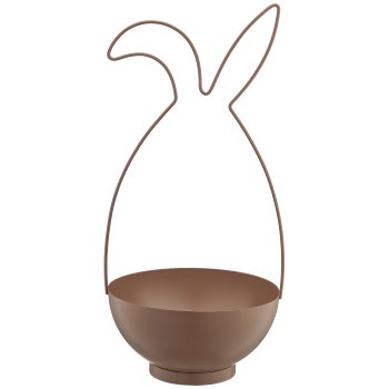 Metallgestell Hase mit Schale, 21x20x44cm, mandel