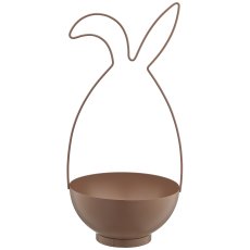Metallgestell Hase mit Schale, 21x20x44cm, mandel