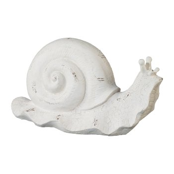 Polyresin Snail GARDEN, 51x23x25cm, white