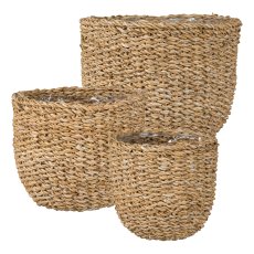 Sea grass basket set of 3 with