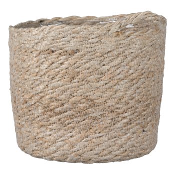 Jute Gefäß m.Eingriff m.PVC Einsatz 3erSet BOGRA, 12x12/14x14/16x16cm, Natur