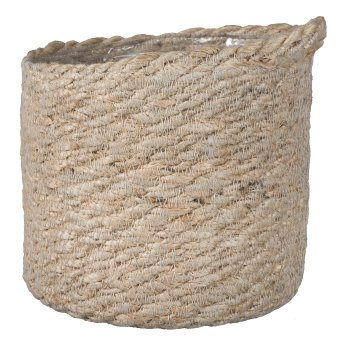 Jute Gefäß m.Eingriff m.PVC Einsatz 3erSet BOGRA, 12x12/14x14/16x16cm, Natur