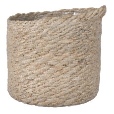 Jute Gefäß m.Eingriff m.PVC Einsatz 3erSet BOGRA, 12x12/14x14/16x16cm, Natur