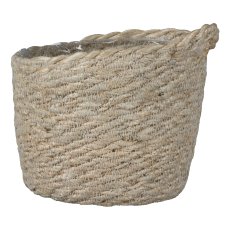 Jute Gefäß m.Eingriff m.PVC Einsatz 3erSet BOGRA, 12x12/14x14/16x16cm, Natur