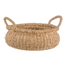 Seagrass baskets flat, 27x28x14/33x30x16/40x35x18cm, set of 3, natural