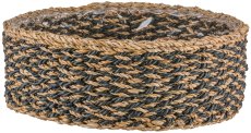 Seegras Körbe rund, 33x33x12/37x37x14/43x43x16cm, 3er Set, schwarz