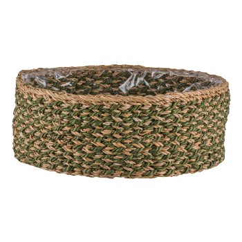 Round seagrass baskets, 33x33x12/37x37x14/43x43x16cm, set of 3, moss