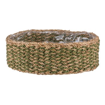 Round seagrass baskets, 33x33x12/37x37x14/43x43x16cm, set of 3, moss