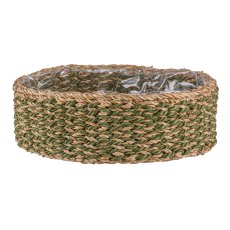 Round seagrass baskets, 33x33x12/37x37x14/43x43x16cm, set of 3, moss
