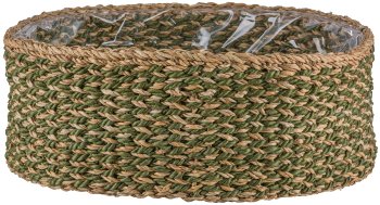 Round seagrass baskets, 33x33x12/37x37x14/43x43x16cm, set of 3, moss
