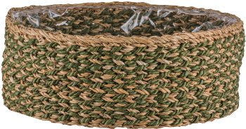 Round seagrass baskets, 33x33x12/37x37x14/43x43x16cm, set of 3, moss