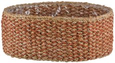 Sea grass baskets round, 33x33x12/37x37x14/43x43x16cm, set of 3, walnut