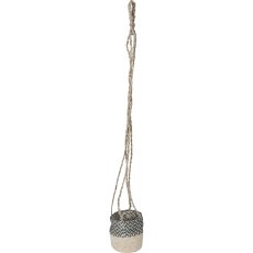 Jute seagrass hanging basket, with PVC insert, 12x12cm/100cm hanger, moss