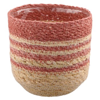 Natur/Seegras Übertopf mit Pflanzeinsatz, 5er Set, 12x12x12/14x14x14/16x16x16/18x