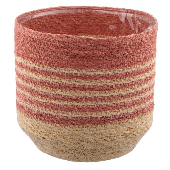 Natur/Seegras Übertopf mit Pflanzeinsatz, 5er Set, 12x12x12/14x14x14/16x16x16/18x