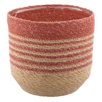 Natur/Seegras Übertopf mit Pflanzeinsatz, 5er Set, 12x12x12/14x14x14/16x16x16/18x