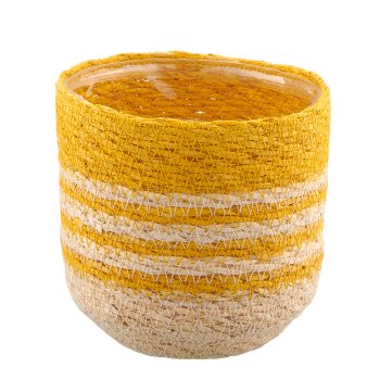Natur/Seegras Übertopf mit Pflanzeinsatz, 5er Set, 12x12x12/14x14x14/16x16x16/18x
