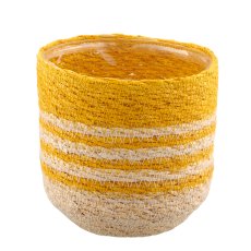 Natur/Seegras Übertopf mit Pflanzeinsatz, 5er Set, 12x12x12/14x14x14/16x16x16/18x